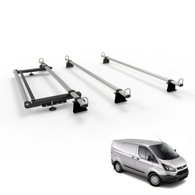ROOF RACK 3 bars for FORD TRANSIT CUSTOM VAN TITAN WorkReady With Rear