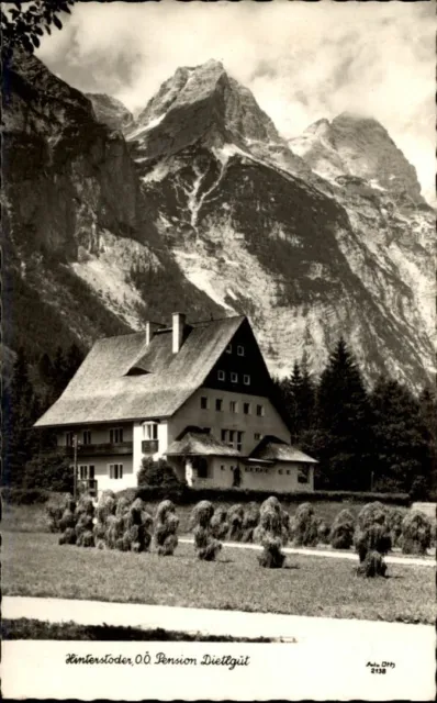 Hinterstoder Oberösterreich Postkarte 1962 Partie an der Pension Dietlgut Berge