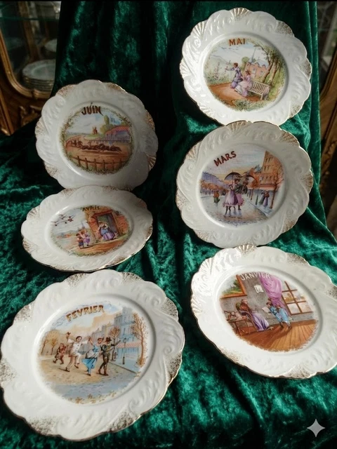Lot18 De 6 Petites Assiettes Plates Vintage Mint Arcopal France Esso D