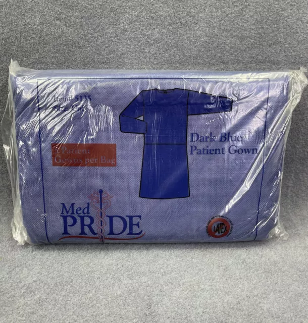 Medpride Latex Free Dark Blue Medical Patient Gowns 5 per order