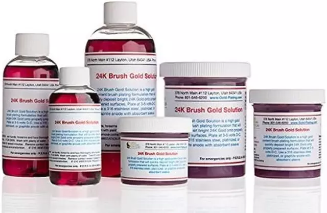 2 OZ LIQUID - 24K Gold Plating Solution Brush Gold the Fastest, Most ...