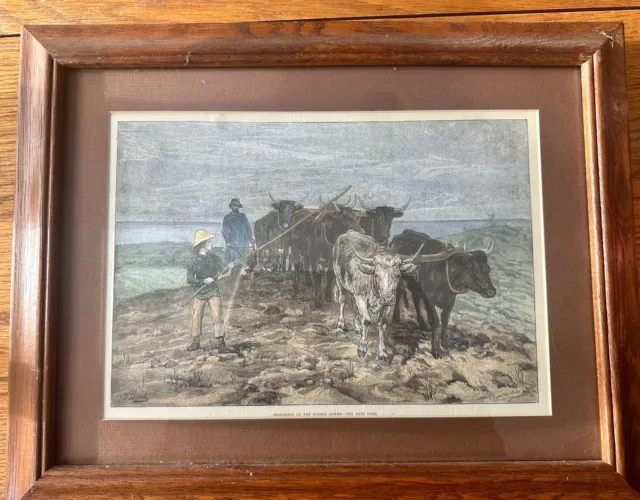 Ploughing On The Sussex Downs Hand Painted Print