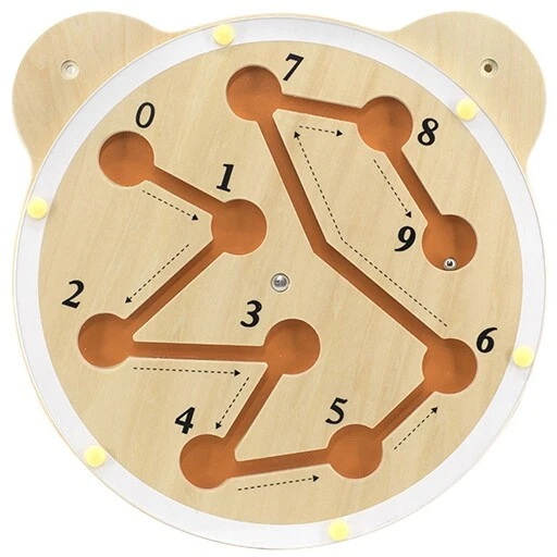 Small Foot – Labyrinthe Magnétique Safari En Bois FSC® 100% – Jeu De Billes Avec Aimant – Apprendre à Compter Et Couleurs – Dès 2 Ans – 12732