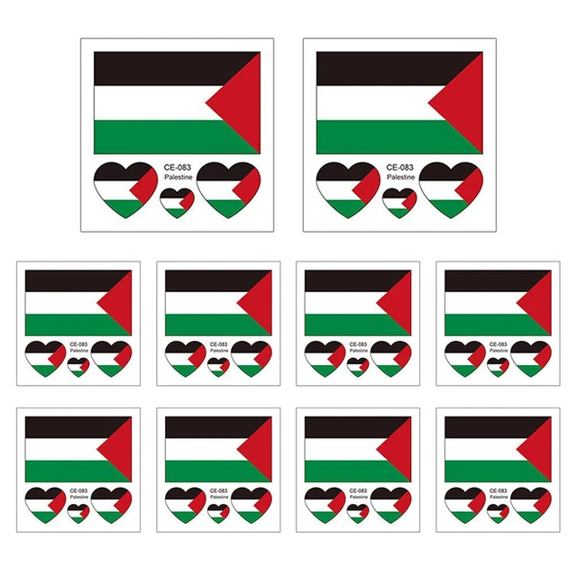 Waterproof Palestine Flag Flag Sticker Set Parade Events Tattoo Stickers