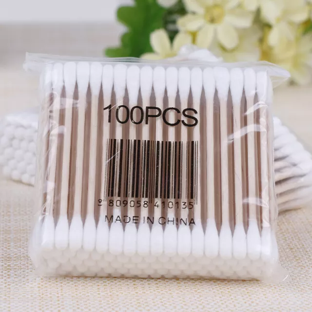 Double-headed Cotton Swabs With Plastic Ear Spoons Makeup And Ear Cleaning To-wf