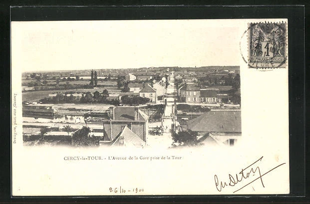 CPA Cercy-la-Tour, L'Avenue de la Gare 1901