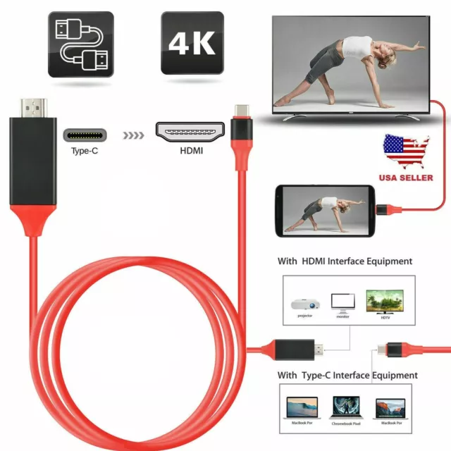 Adattatore convertitore cavo da USB tipo C a HDMI TV HDTV per Macbook