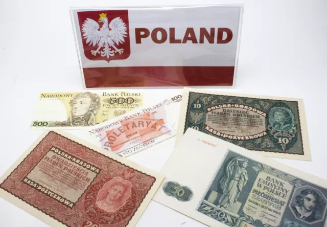 Poland: Five Historical Polish Banknotes