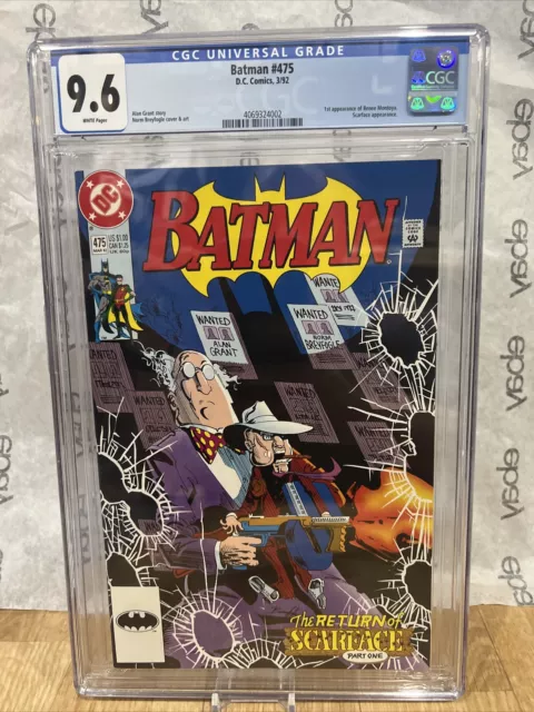 BATMAN #475 CGC 9.6 - Scarface & 1ST RENEE MONTOYA - The Question - WHITE PAGES
