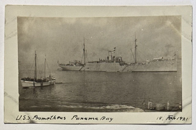 USS PROMETHEUS US Navy Panama Bay 1921 RPPC Postcard £17.83 - PicClick UK