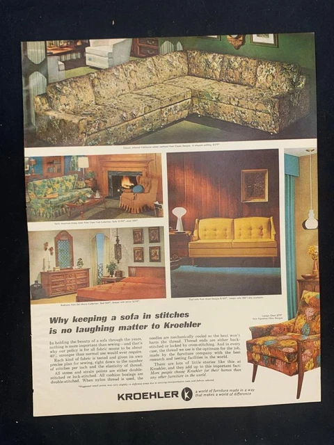 Magazine Ad* - 1965 - Krohler Furniture - Mid Century Modern - (#1)