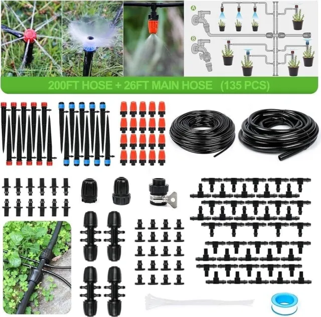 226FT Greenhouse Micro Drip Irrigation Kit Automatic Irrigation System