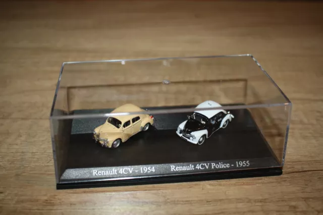 Coffret  Duo 2 Metal Norev Uh Ho 1/87 Renault 4Cv 1954 + Police Pie 1955 In Box