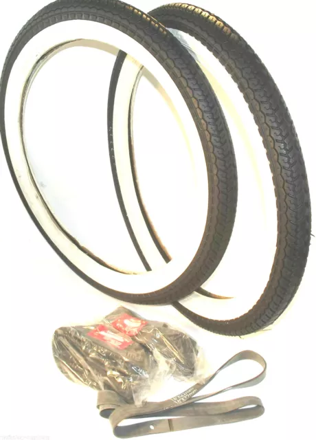 ☺ weisswand Moped Mofa 2 Reifen mit 2 felgenband und 2 Schlauch Set 2 1/4- 17