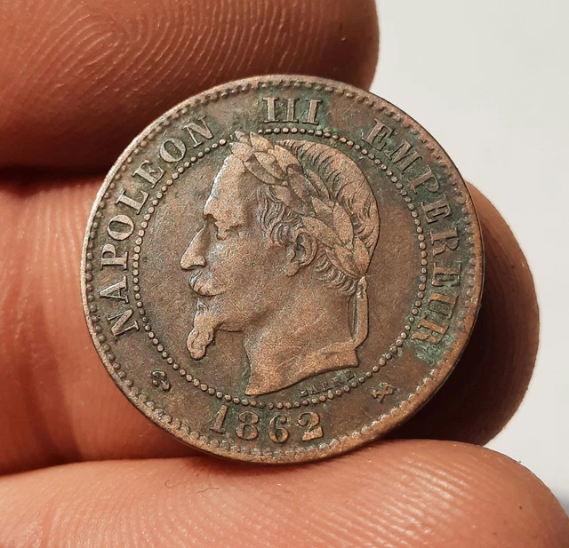 2 Centimes 1862 K Bordeaux, NAPOLÉON III,  Tête Laurée