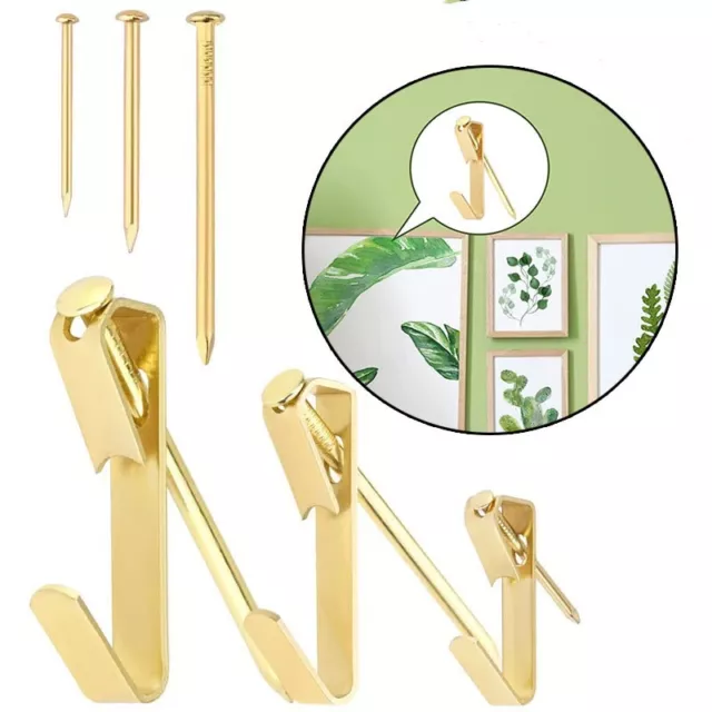 Picture Hangers & Nails Photo Frame Hanging Hooks Kit Holds 10-100 lbs - 100Pcs