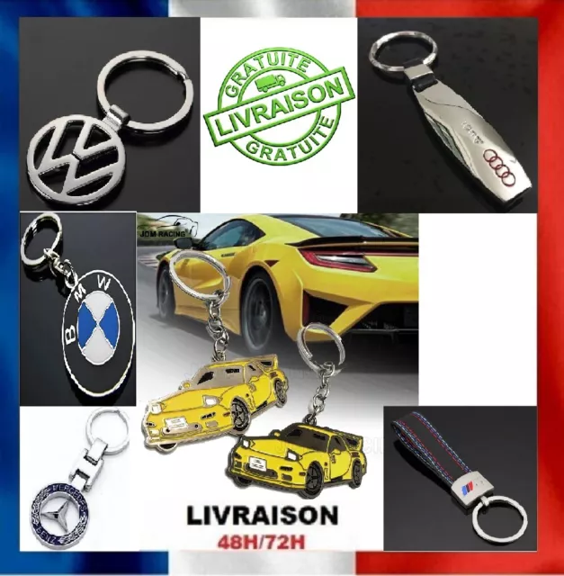 Porte Cle Keychain 3D Metal Chrome Neuf Ou Cuir