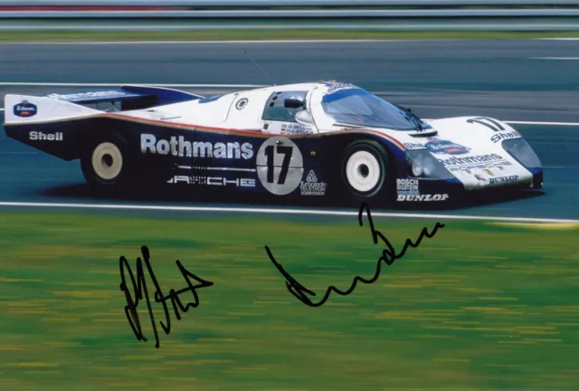 Hans Stuck and Derek Bell Hand Signed Porsche 12x8 Photo Le Mans Autograph 2