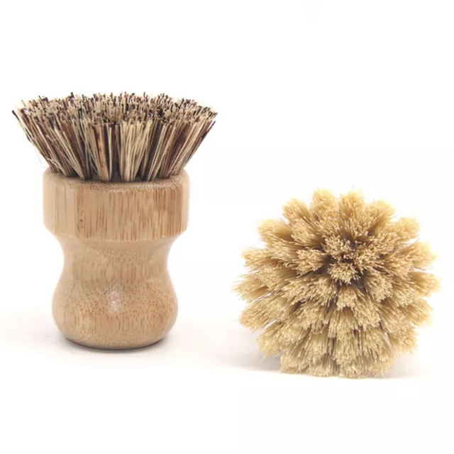 Pot Washing Brush Natural Thick Dishes Cleaning Helper Bamboo Fiber 2