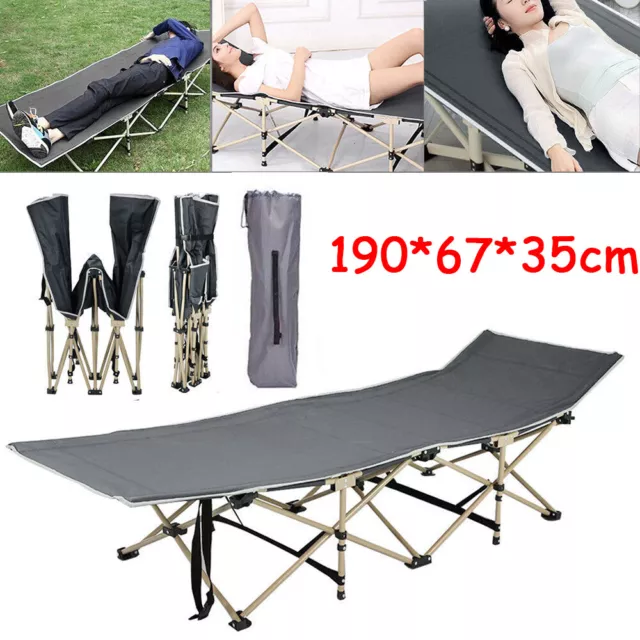 Heavy Duty Single Folding Bed With Mattress Camping Travel Guest Lightweight+Bag