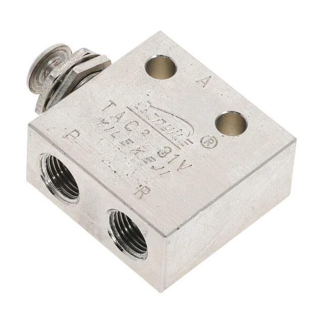 1 Pc TAC2-31V 2-Position 3-Way Mechanical Push Button Air Pneumatic Valve New
