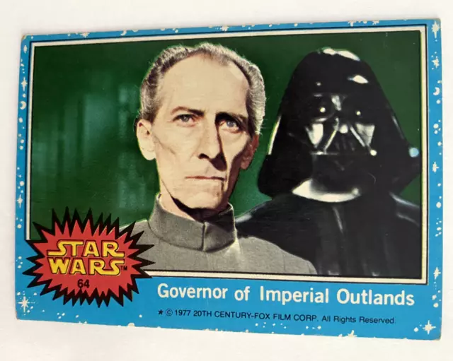 Aust Scanlens Star Wars 1977 Card #64 Governor of Imperial Outlands - Exc Con