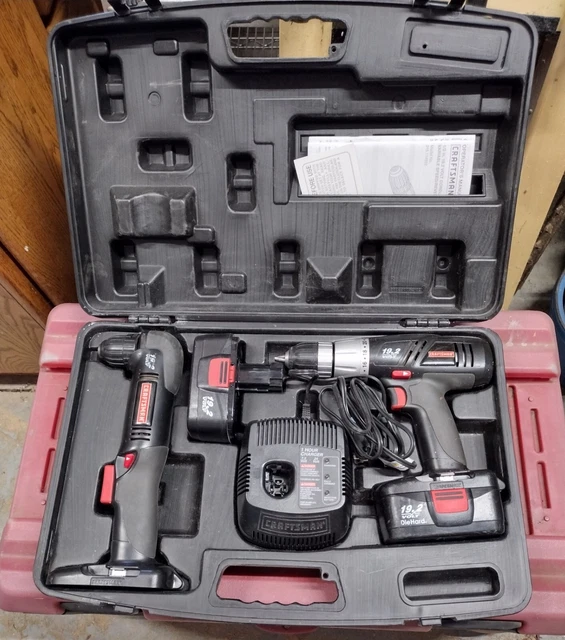 CRAFTSMAN 19.2V SET 1/2" Drill 3/8" Right Angle Drill w/ Charger