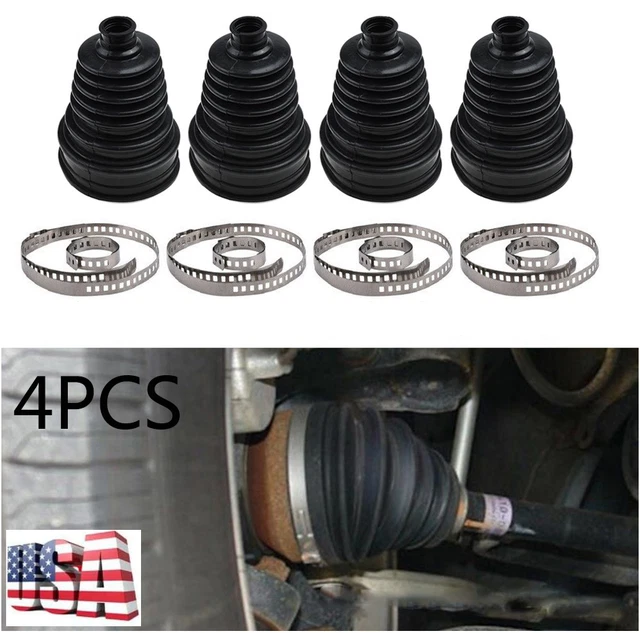 4X Drive Shaft CV Joint Boot Kit Constant Velocity Dust Cover W/Clamps Universal