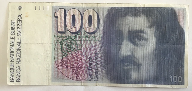 100 Swiss Francs banknote (Francesco Borromini 1599-1667 6th Series)