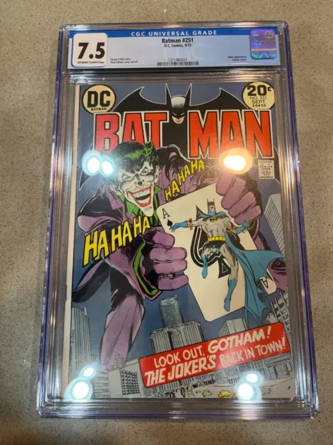 Batman #251 Iconic Cover Joker Neal Adams DC Comic 1973 CGC 7.5 NR 🔑