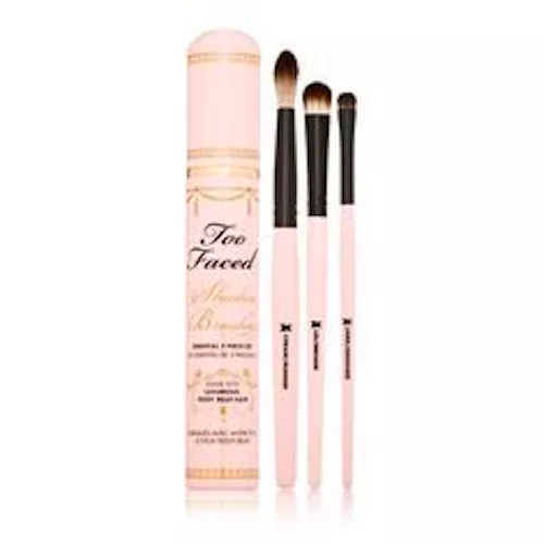 Too Faced Shadow Brushes ~ Essential 3 Piece Set ~ includes 'HOW TO' card