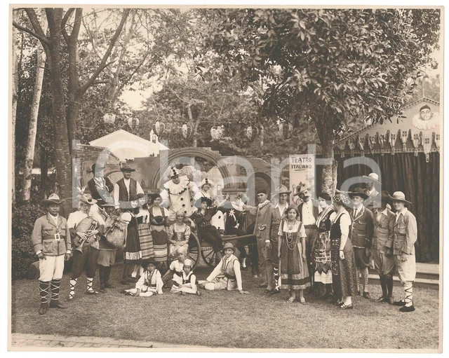 1920 ca BANGKOK - TEATRO ITALIANO - Compagnia in costume *Foto RARA 28x23 (3)