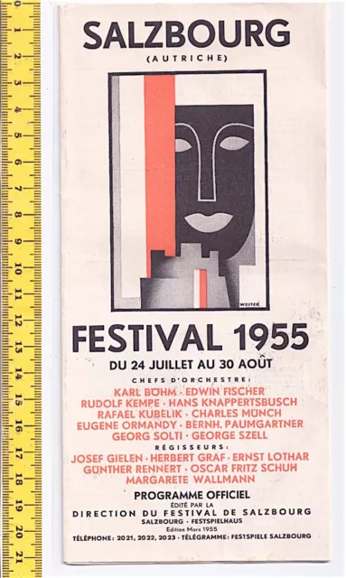 SALZBOURG FESTIVAL 1955 Austria - programme officiel - programma depliant