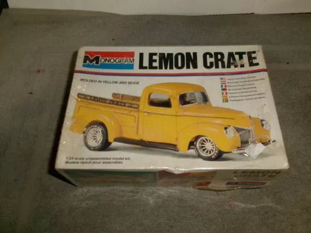 Vint. Monogram 1/24 1940 Ford Pickup Lemon Crate Model Car Kit - Sealed Box