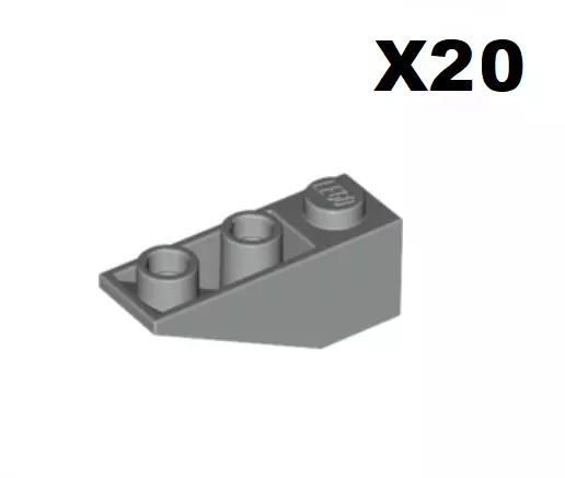 Lego ® Lot 20 Brique Penchée Slope Brick Inverted 1x3 med Stone Grey 4287 NEW