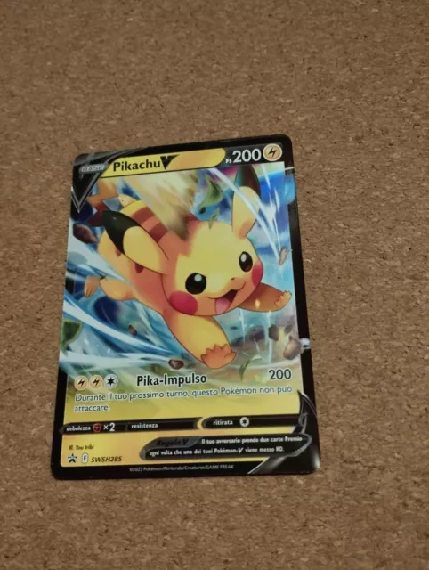 PIKACHU V SWSH285 Promo Ita Black Star Promo Pokemon Card Rare Excellent