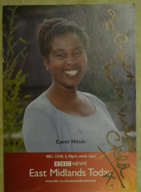 Carol Hinds BBC East Midlands Today Signed Card