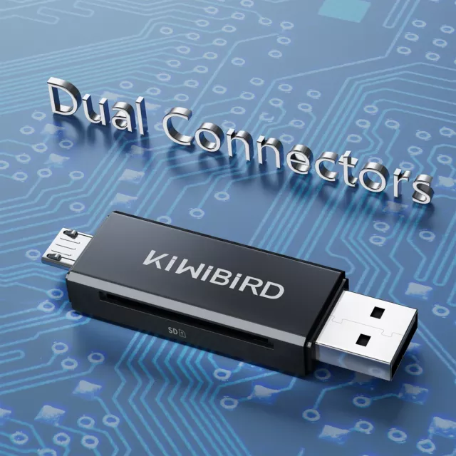 Lecteur de carte SD USB 2.0 KiWiBiRD, adaptateur micro SD vers micro USB OTG pour SDHC SDXC 2