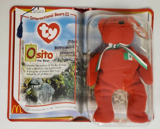 1999 TY Teenie BEANIE BABIES "OSITO The BEAR" International Bears II McDonalds