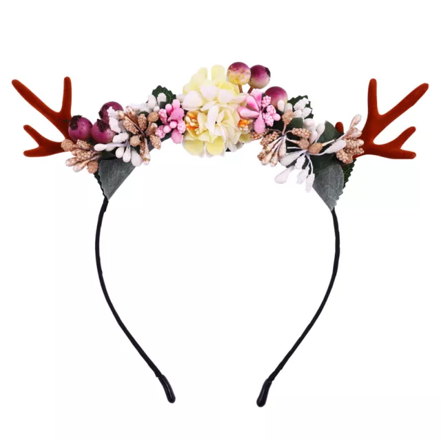 1 Pc Weihnachten Party Kostüm Kopfstück Deer Geweih Stirnband mit Blumen