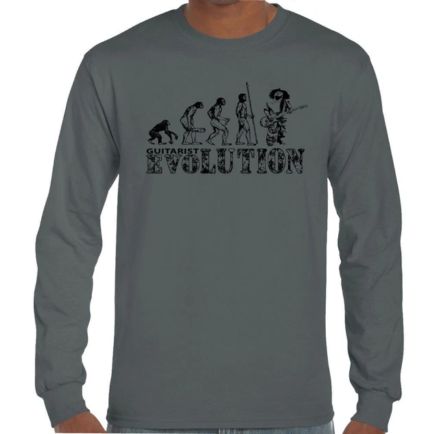 Chitarrista Evolution Divertente da Uomo Chitarra T-Shirt Elettrico Bass