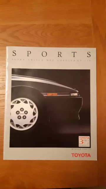 TOYOTA SPORTS Cars Sales Brochure Winter 1989/90 SUPRA Celica MR2 Corolla GTi 16