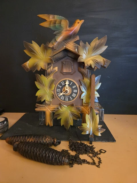 RARE ANCIENNE PENDULE Réveil Bois Sculpté 18ème 19ème Forêt Noire
