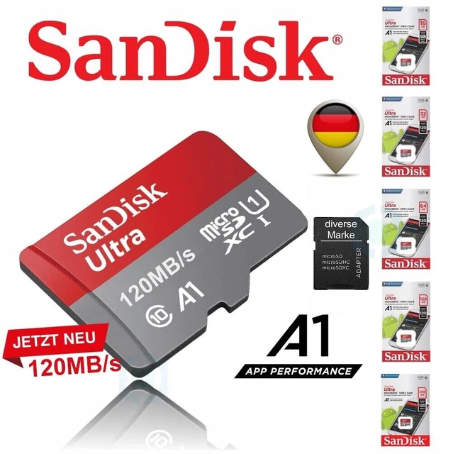 SANDISK ULTRA MICRO SD Karte 32GB A1 Speicherkarte £4.03 PicClick UK