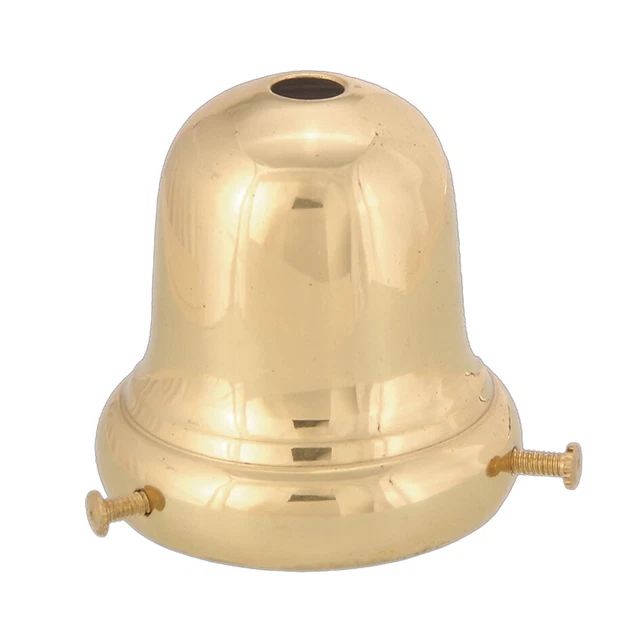 BELL STYLE POLISHED BRASS ~ 2 1/4" Fitter ~ Glass Lamp Shade Holder ~ #C3-14