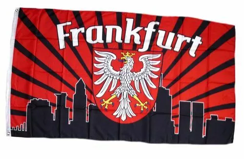 Flagge / Fahne Frankfurt Silhouette Fan Hissflagge 90 x 150 cm