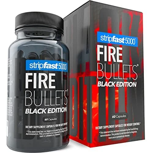 Fire Bullets Max Strength Black Edition para mujer y hombre, Keto Friendly, 30
