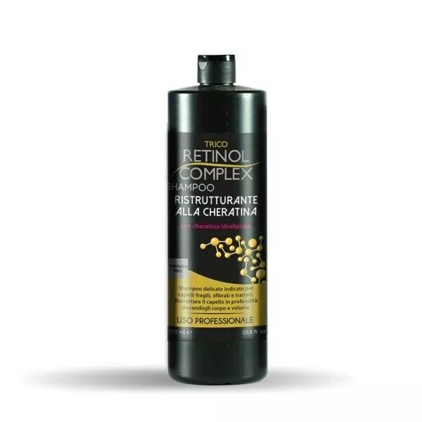 Shampoo Ristrutturante Per Capelli Con Cheratina Retinol Keratin Complex 1000ML