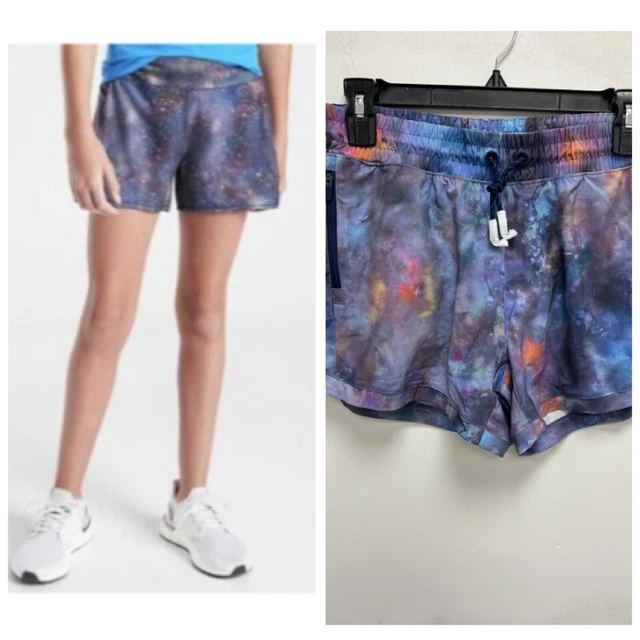 Athleta Girl Record Breaker Short, Galaxy Print, Built In Liner, Size XXL/16