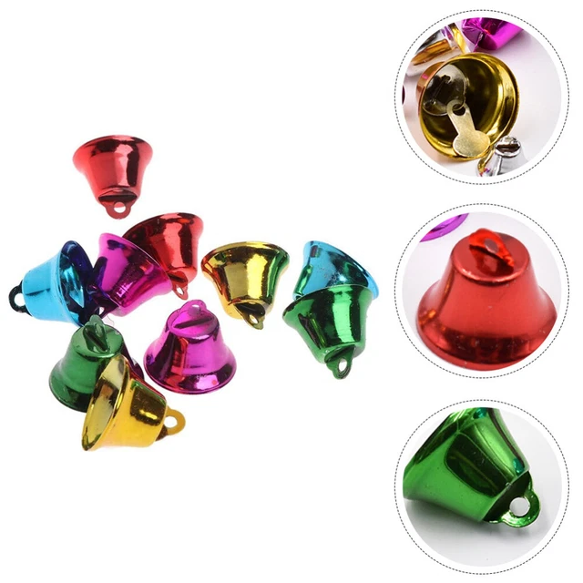 M METERXITY 12 Pcs Cloches Suspendues, Petites Cloches Décoratives Carillons Éoliens Cloche Vintage Clochettes Pour Décoration De Noël/Maison/ Fenêtre/Porte/Jardin, Pendentif [Doré, Rouge